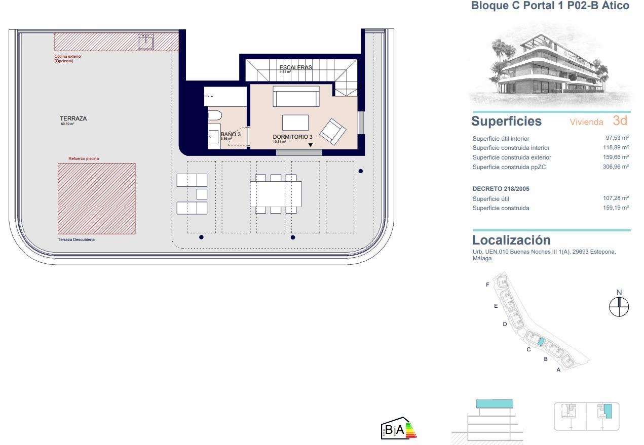 3 Bed, 2 Bath, ApartmentFor Sale, Estepona, Malaga