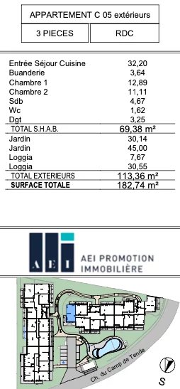 2 Bed, 1 Bath, ApartmentFor Sale, Châteauneuf-Grasse, Alpes-Maritimes