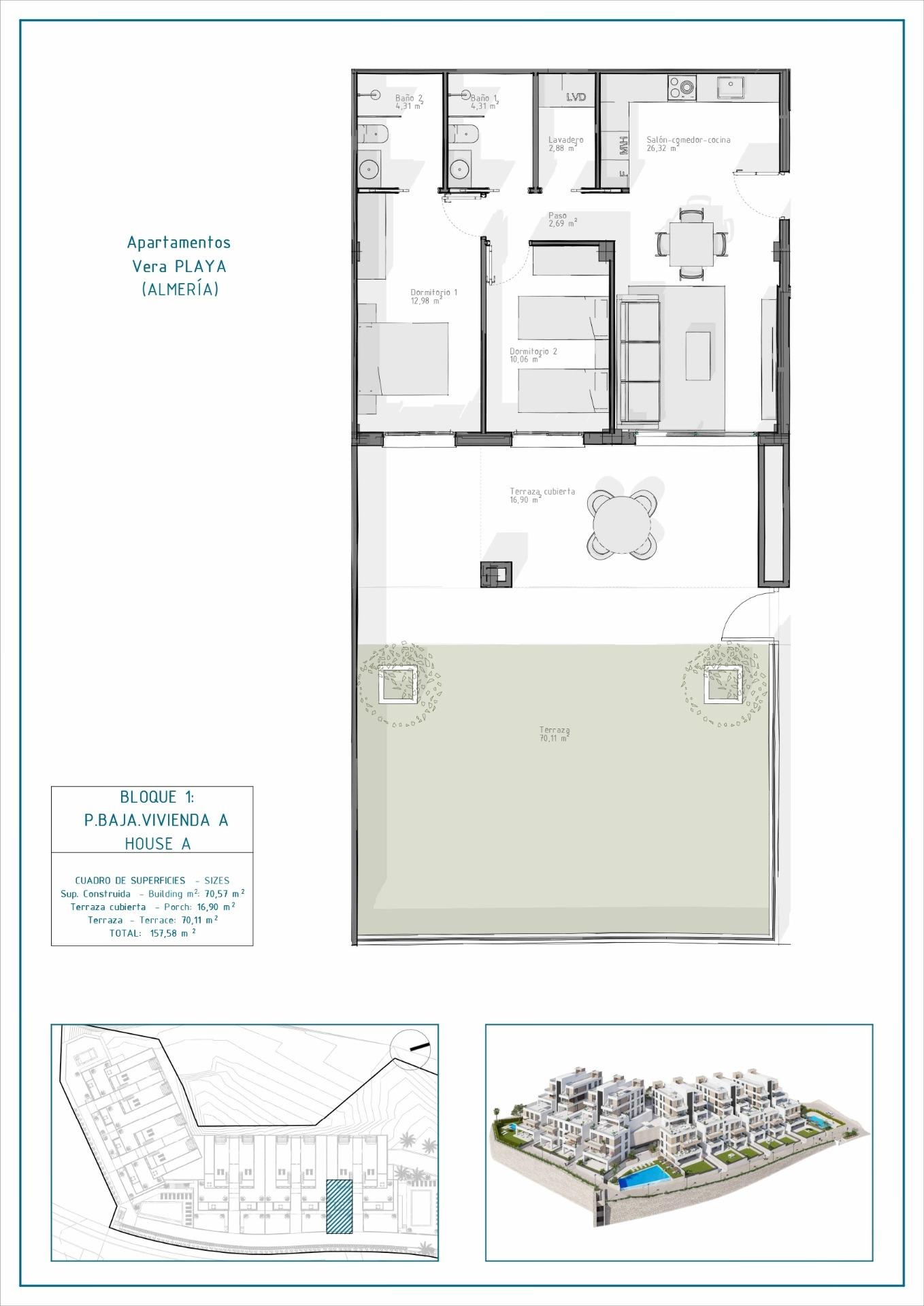 2 Bed, 2 Bath, ApartmentFor Sale, Vera, Almería