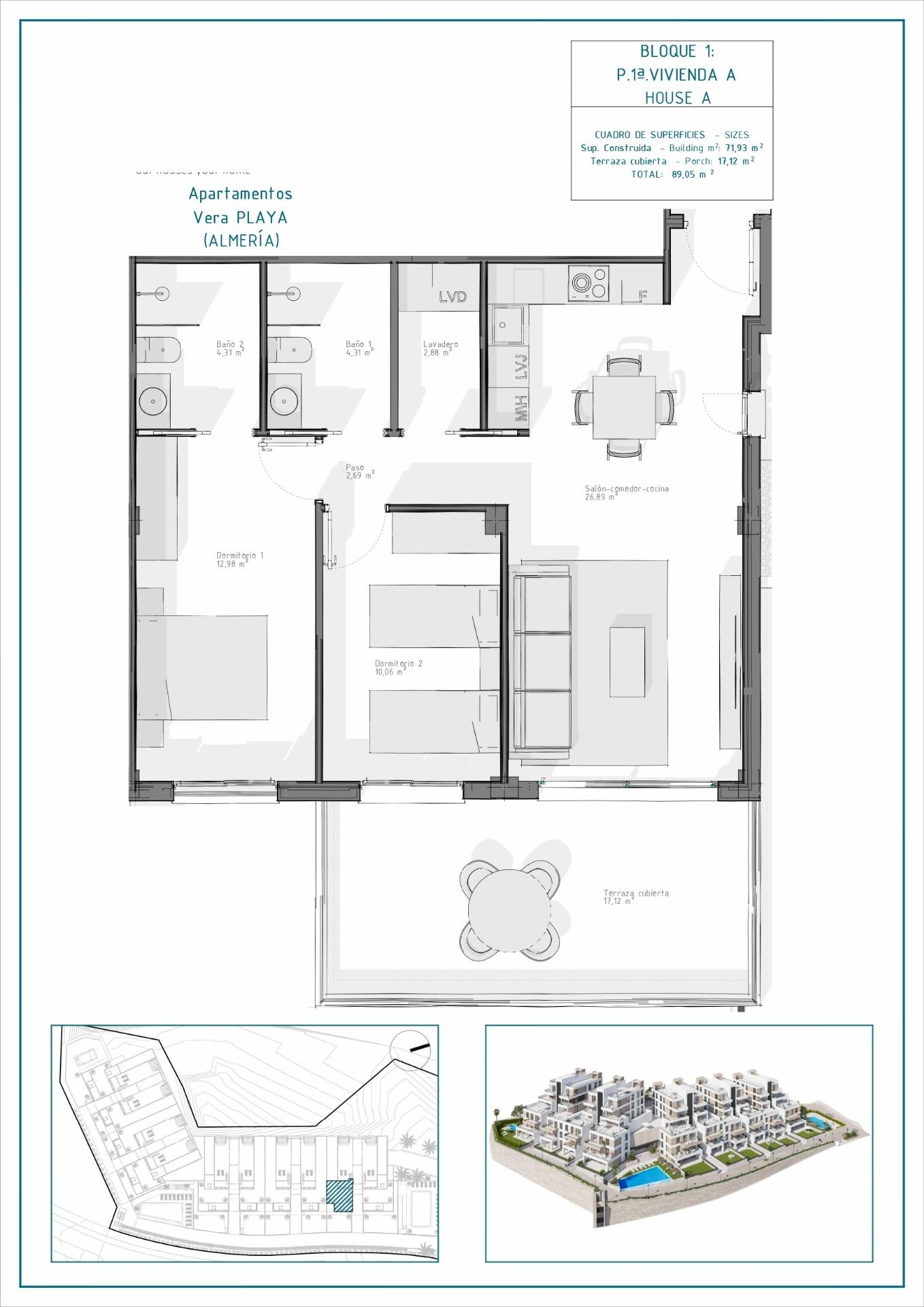 2 Bed, 2 Bath, ApartmentFor Sale, Vera, Almería