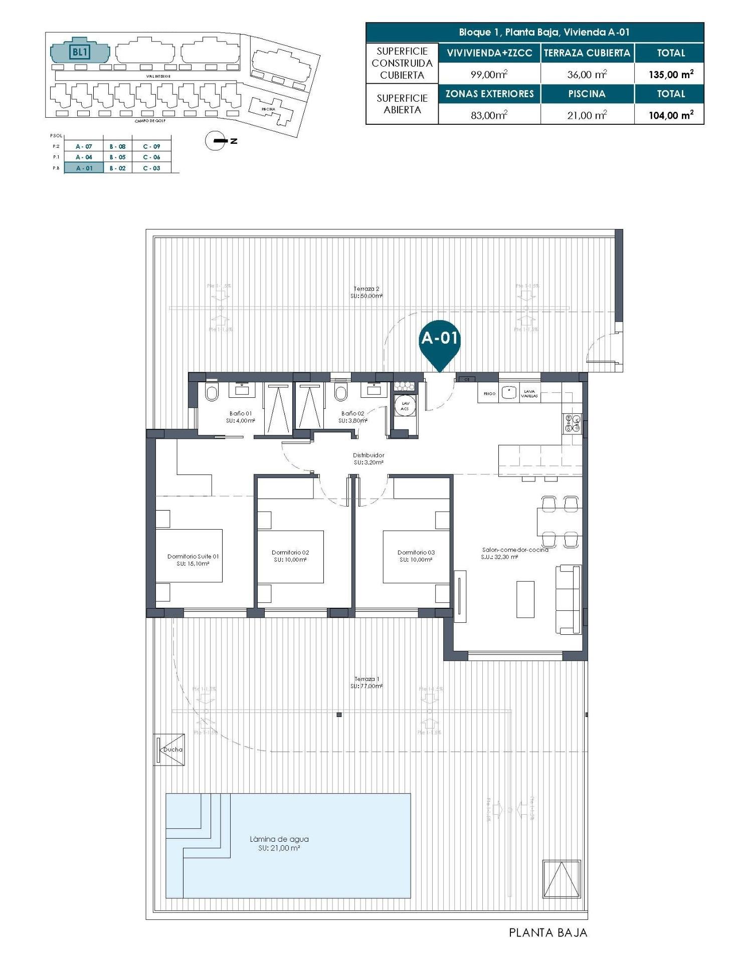 3 Bed, 2 Bath, ApartmentFor Sale, Los Alcazares, Murcia