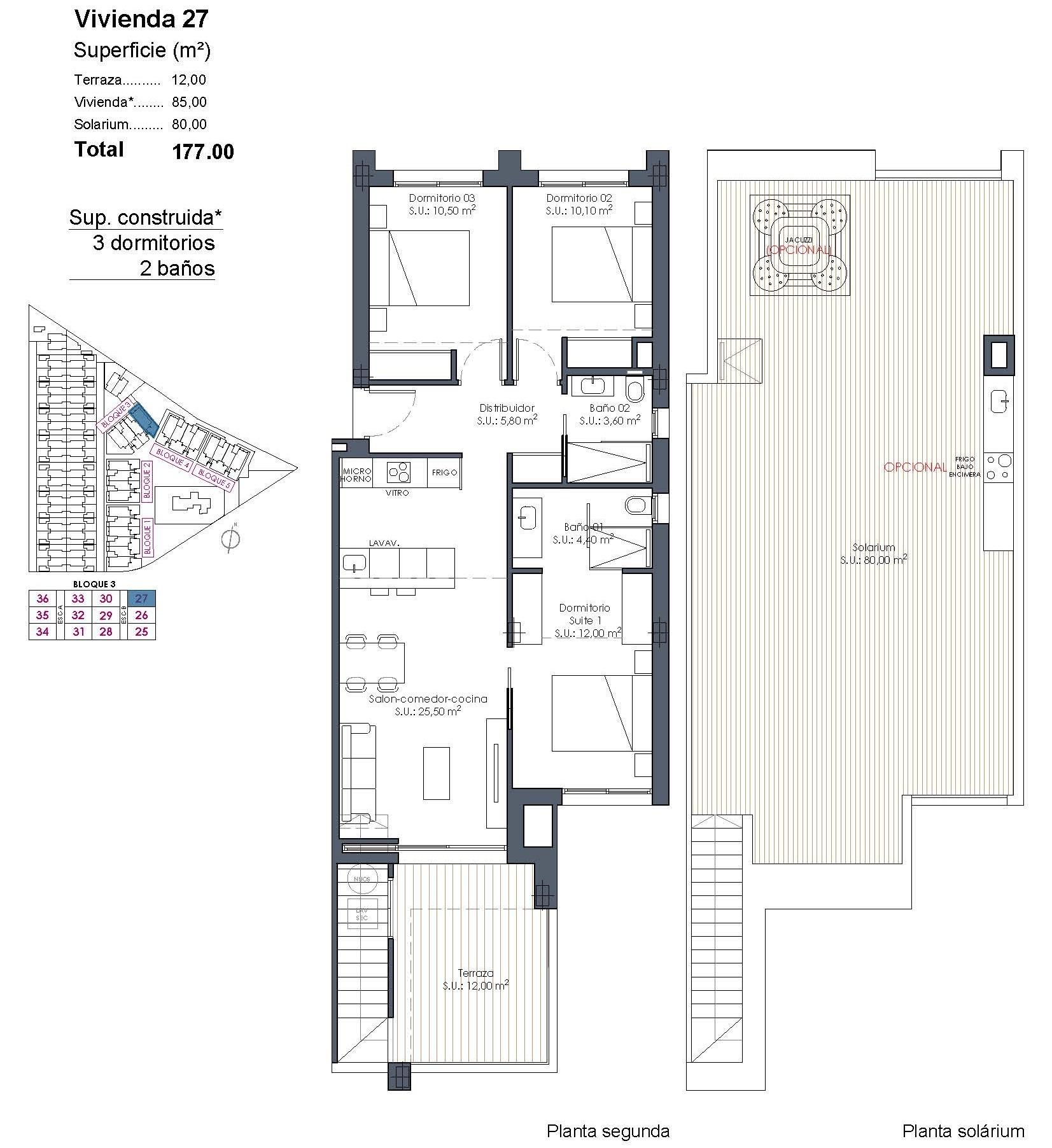 3 Bed, 2 Bath, ApartmentFor Sale, Los Alcazares, Murcia