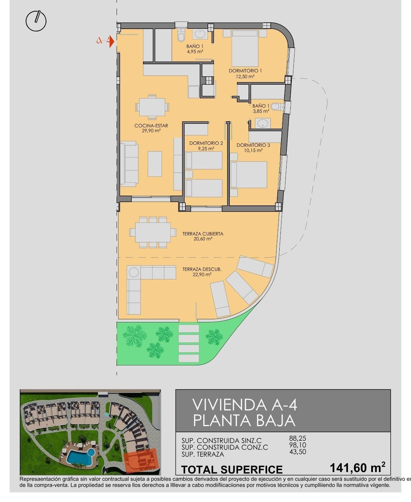 3 Bed, 2 Bath, ApartmentFor Sale, Los Alcazares, Murcia