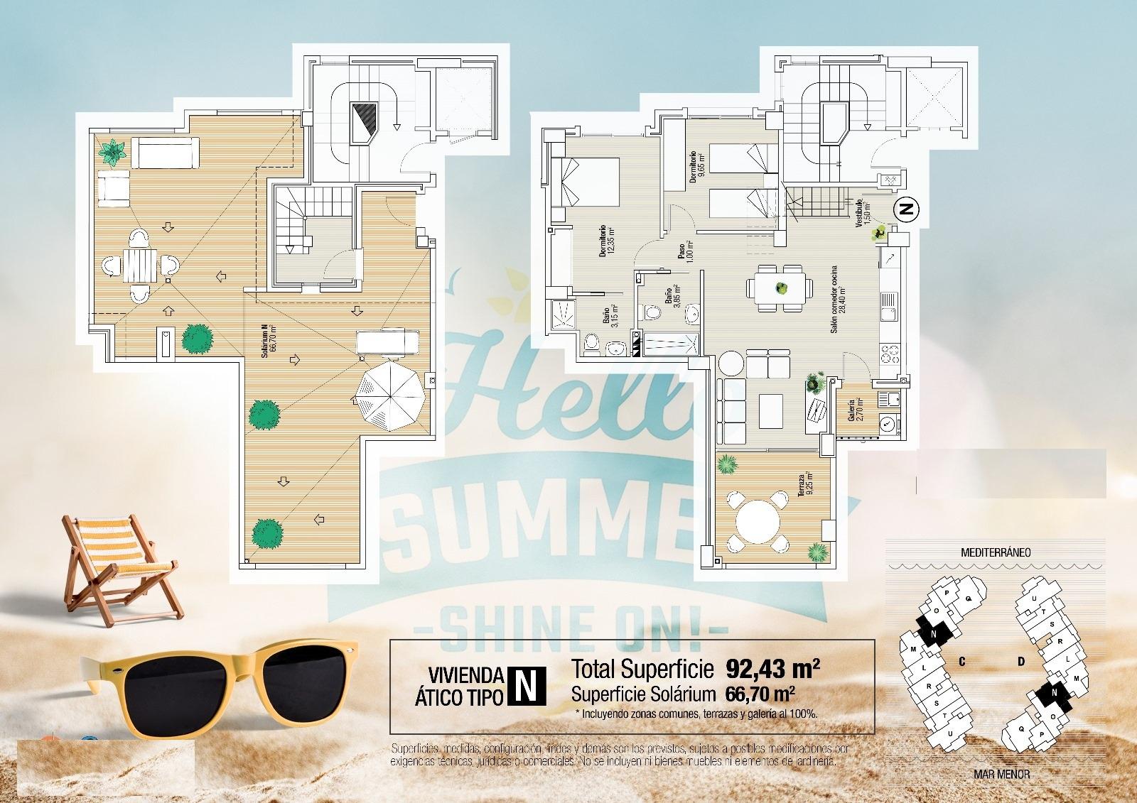 2 Bed, 2 Bath, ApartmentFor Sale, La Manga Del Mar Menor, Murcia