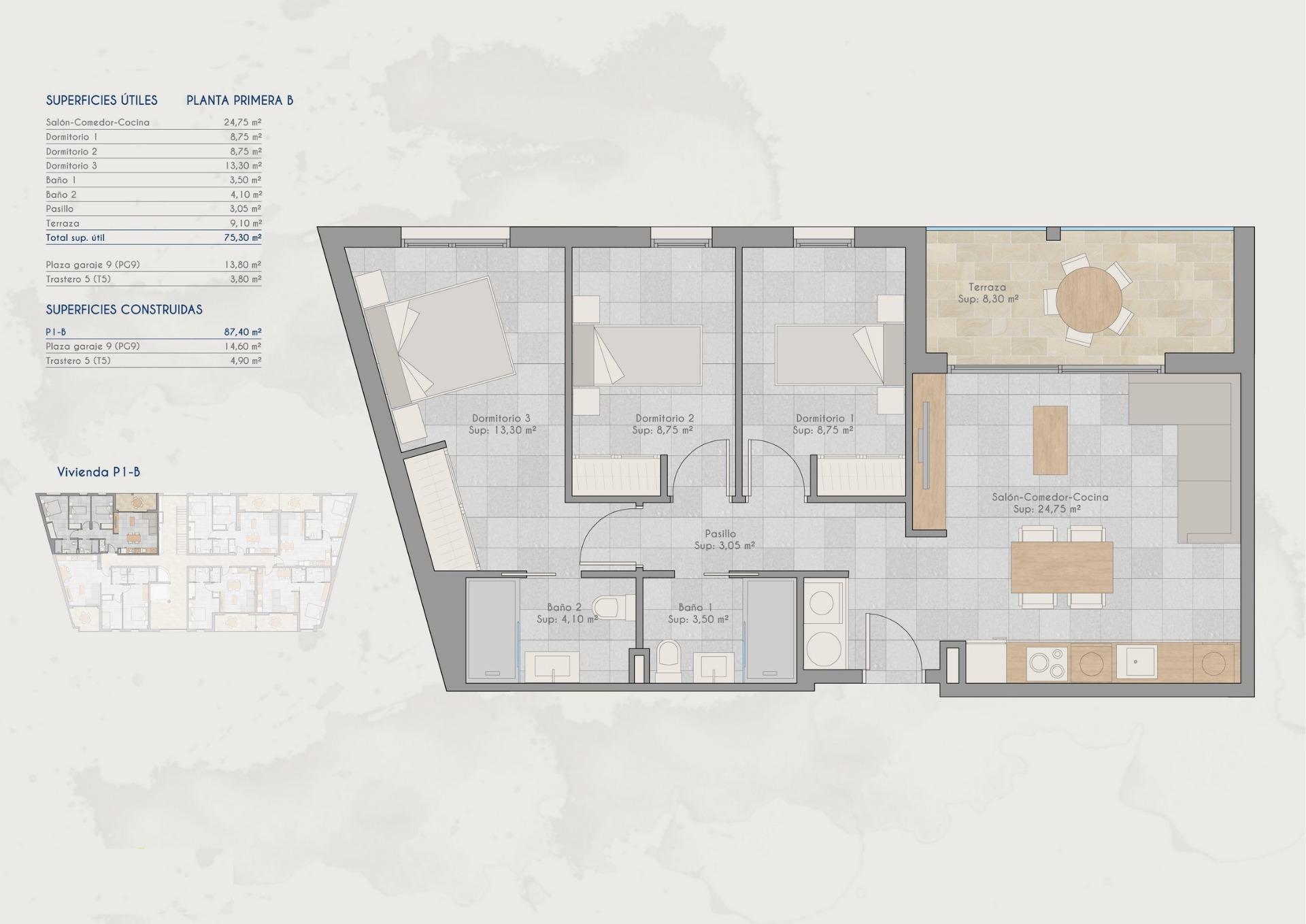 3 Bed, 2 Bath, ApartmentFor Sale, San Pedro Del Pinatar, Murcia