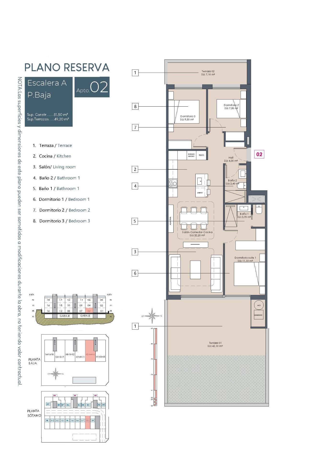 3 Bed, 2 Bath, ApartmentFor Sale, Benijofar, Alicante
