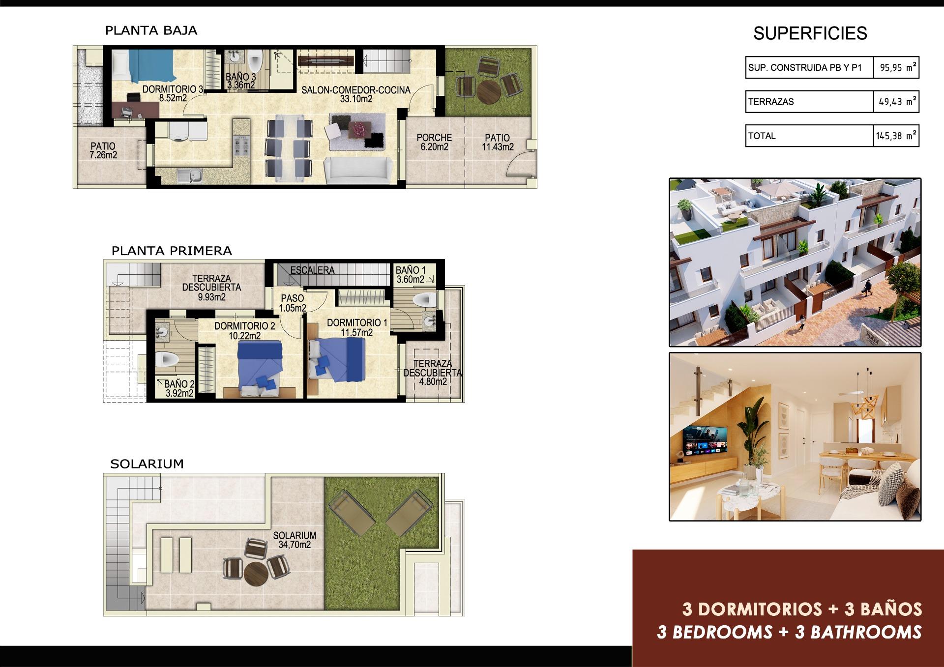 3 Bed, 3 Bath, HouseFor Sale, Orihuela, Alicante