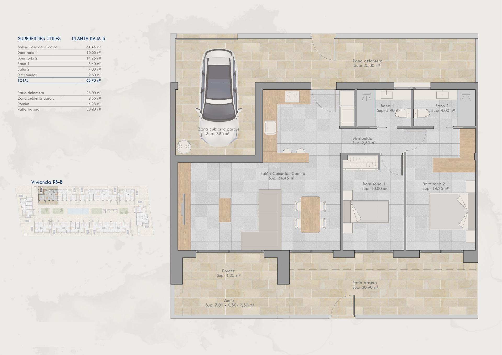 2 Bed, 2 Bath, HouseFor Sale, Torre Pacheco, Murcia
