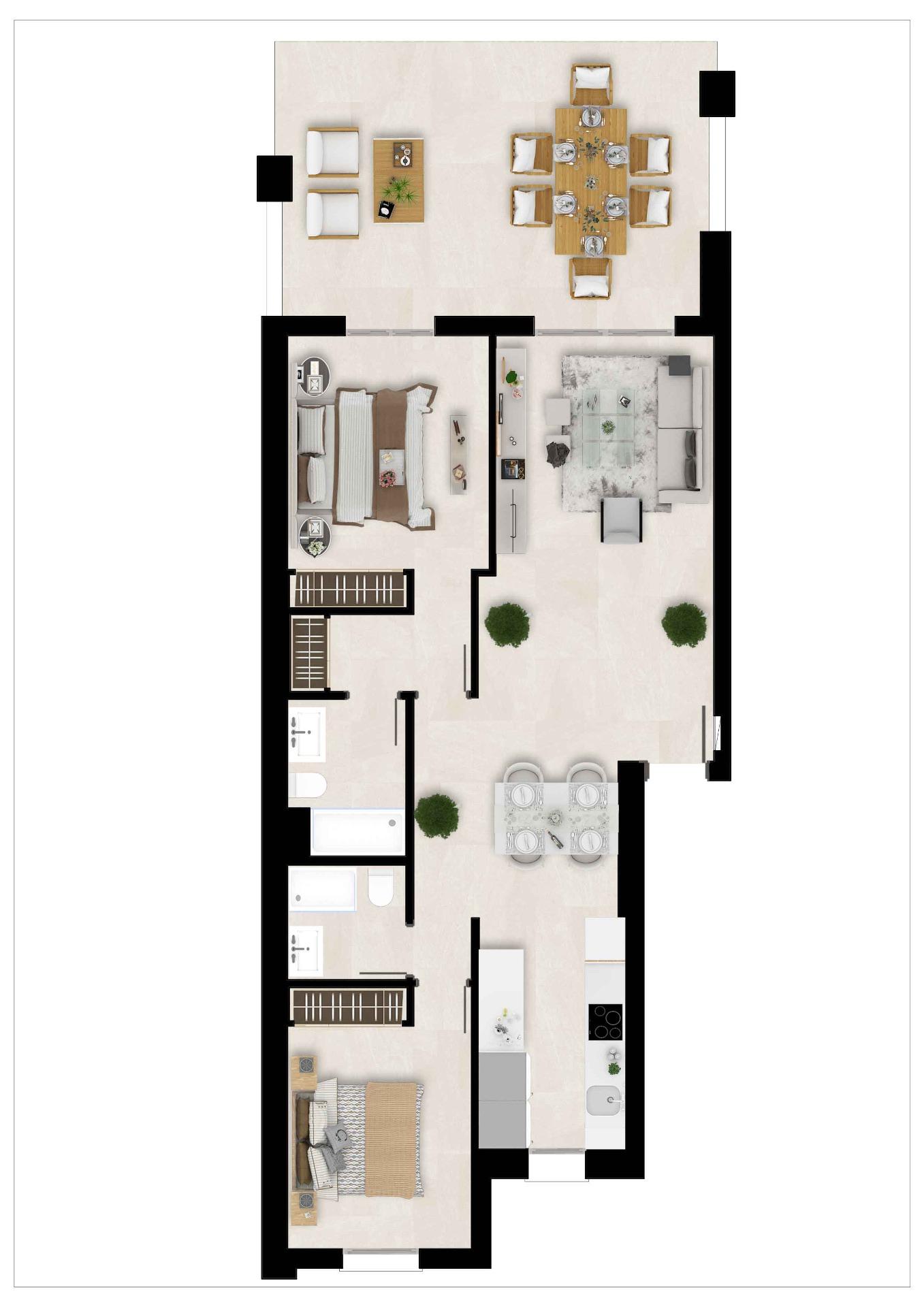 2 Bed, 2 Bath, ApartmentFor Sale, Estepona, Malaga