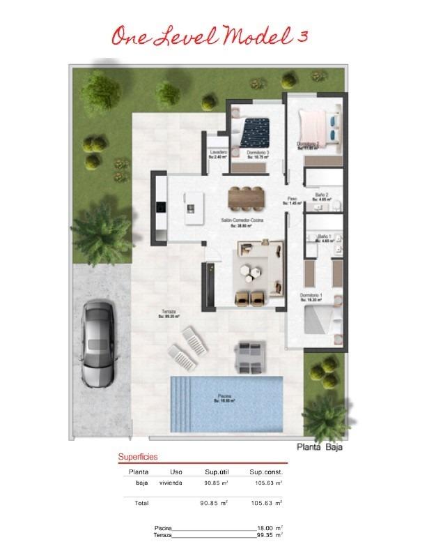 3 Bed, 2 Bath, HouseFor Sale, Banos y Mendigo, Murcia