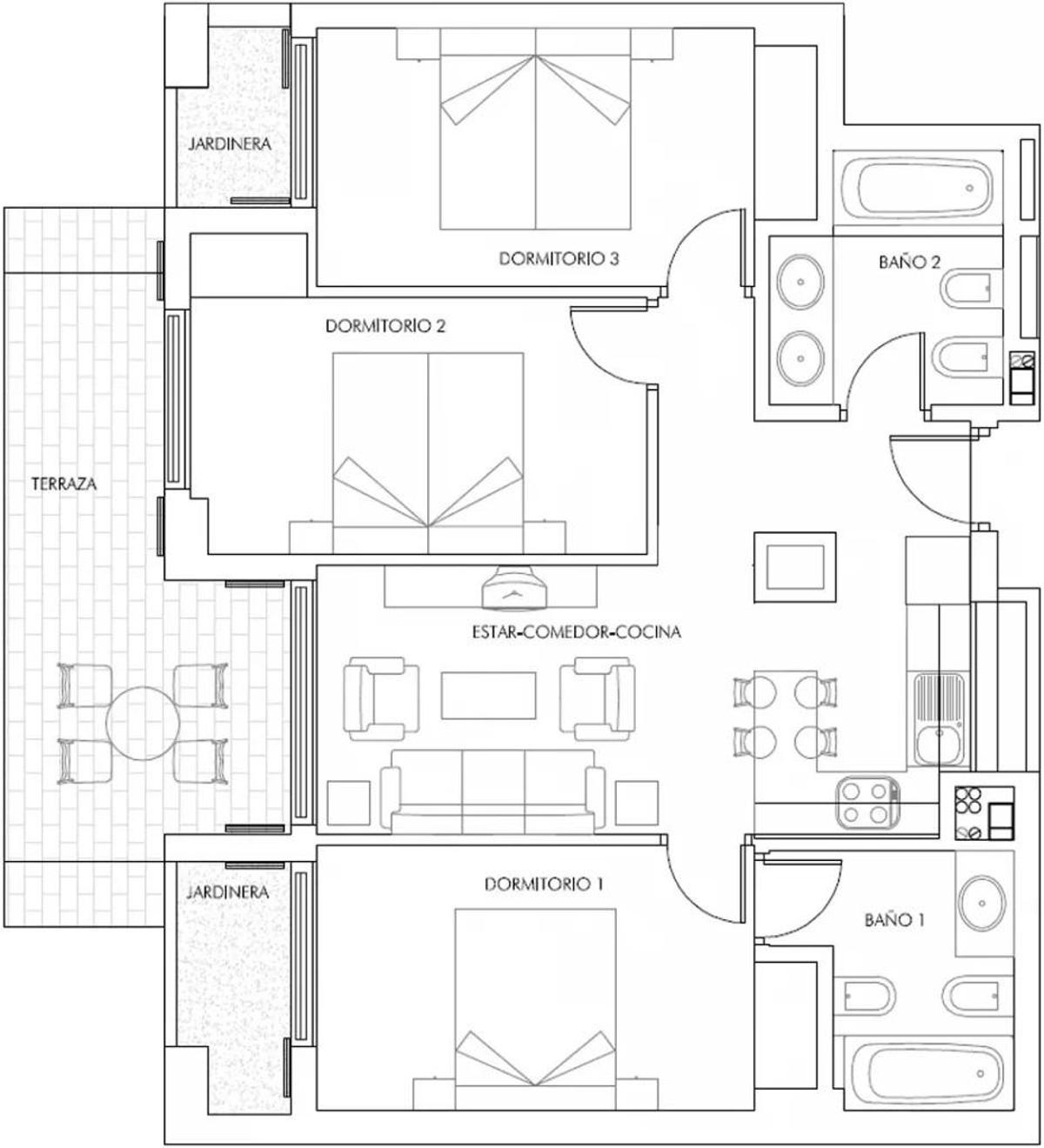 3 Bed, 2 Bath, ApartmentFor Sale, Vera, Costa Almeria