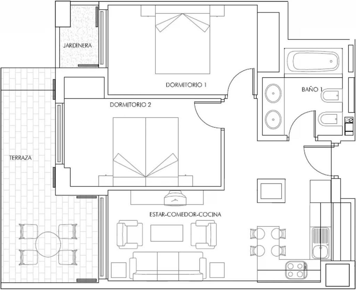 2 Bed, 1 Bath, ApartmentFor Sale, Vera, Costa Almeria