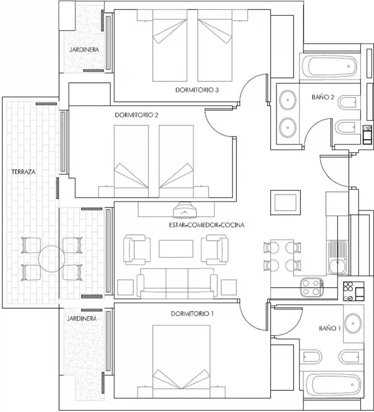 3 Bed, 2 Bath, ApartmentFor Sale, Vera, Costa Almeria